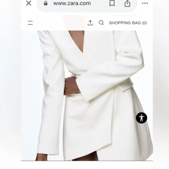 ZARA | LIKE NEW | Ecru blazer dress | White Ivory | SIZE Medium | BLOGGER FAVE - Picture 9 of 10